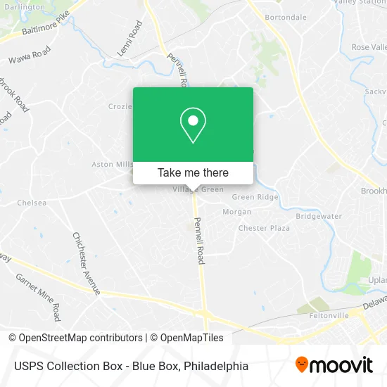 Mapa de USPS Collection Box - Blue Box