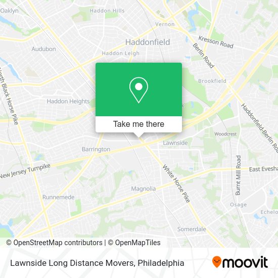 Lawnside Long Distance Movers map