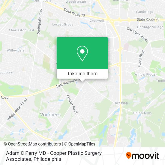 Mapa de Adam C Perry MD - Cooper Plastic Surgery Associates