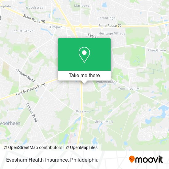 Evesham Health Insurance map