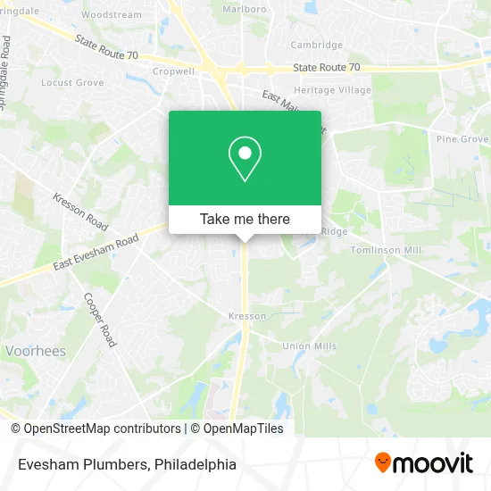 Evesham Plumbers map