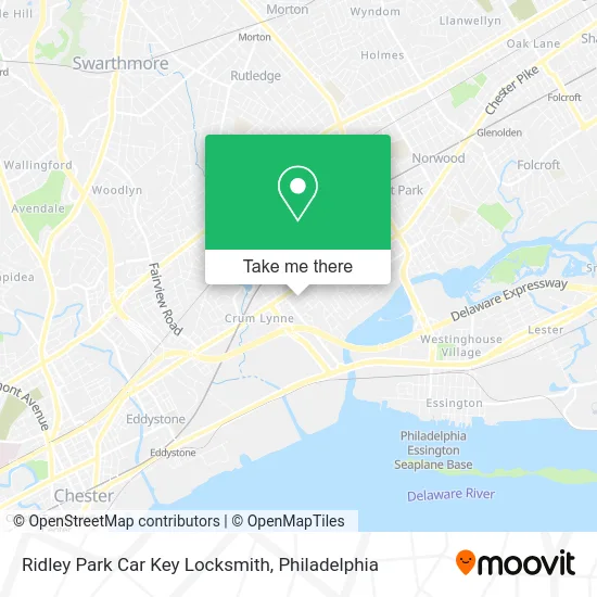 Ridley Park Car Key Locksmith map