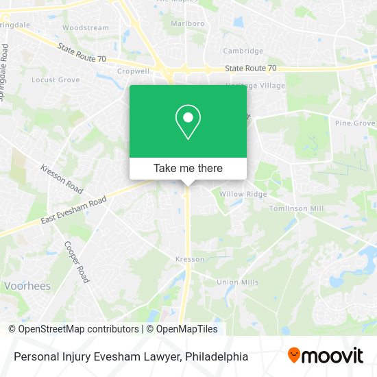 Personal Injury Evesham Lawyer map