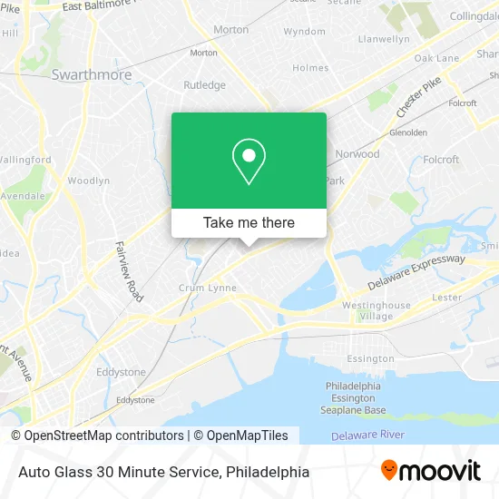 Auto Glass 30 Minute Service map