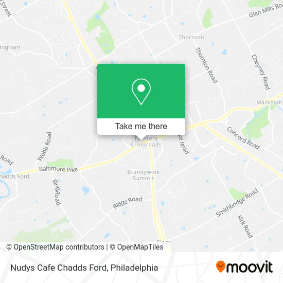 Nudys Cafe Chadds Ford map