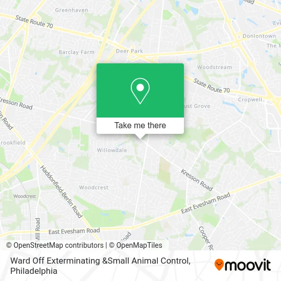 Ward Off Exterminating &Small Animal Control map