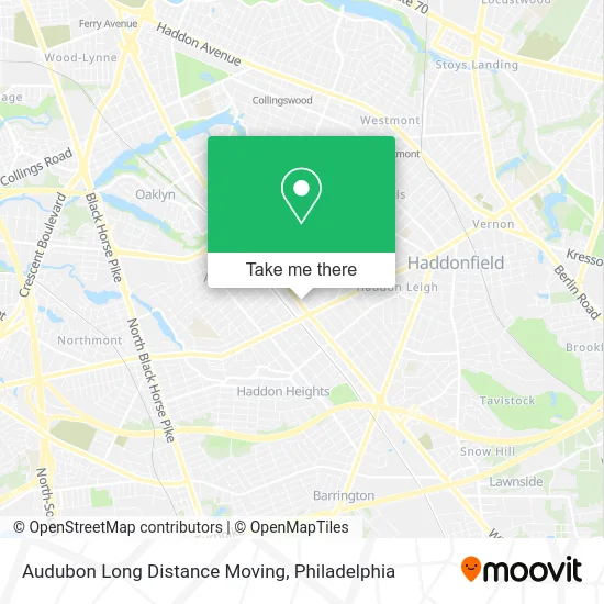 Audubon Long Distance Moving map