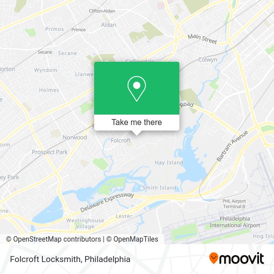 Mapa de Folcroft Locksmith