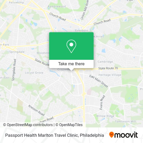Passport Health Marlton Travel Clinic map