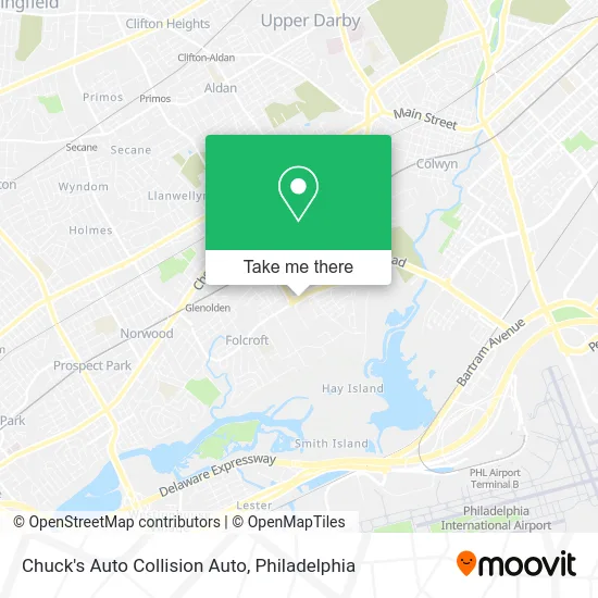 Chuck's Auto Collision Auto map