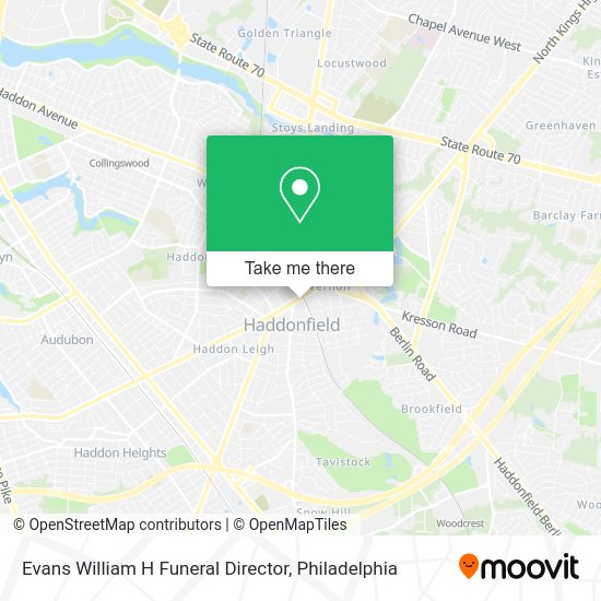 Evans William H Funeral Director map