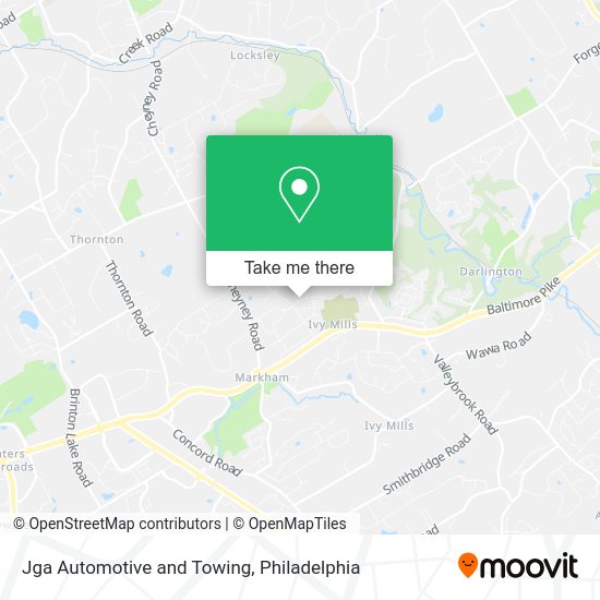 Jga Automotive and Towing map