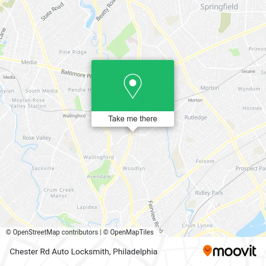 Mapa de Chester Rd Auto Locksmith
