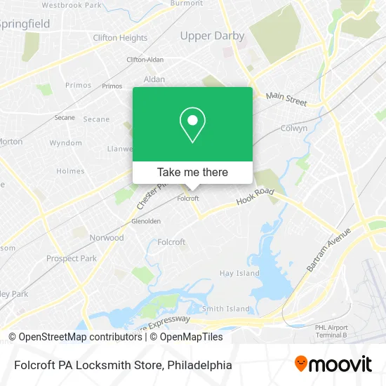 Folcroft PA Locksmith Store map