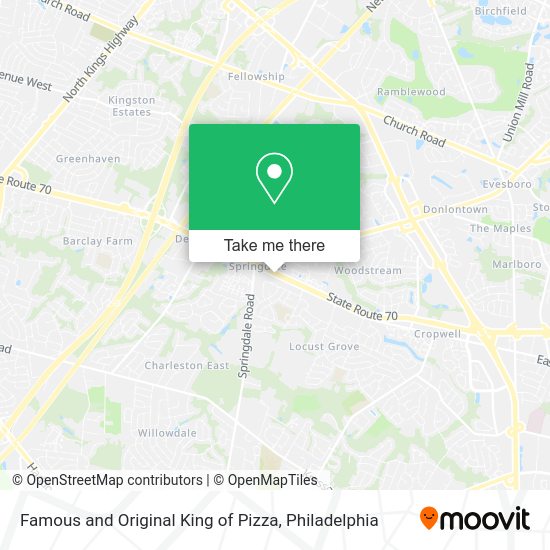 Mapa de Famous and Original King of Pizza