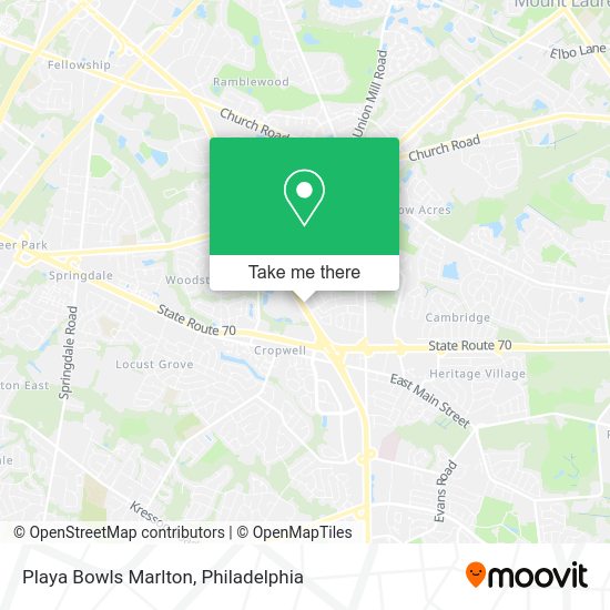 Playa Bowls Marlton map