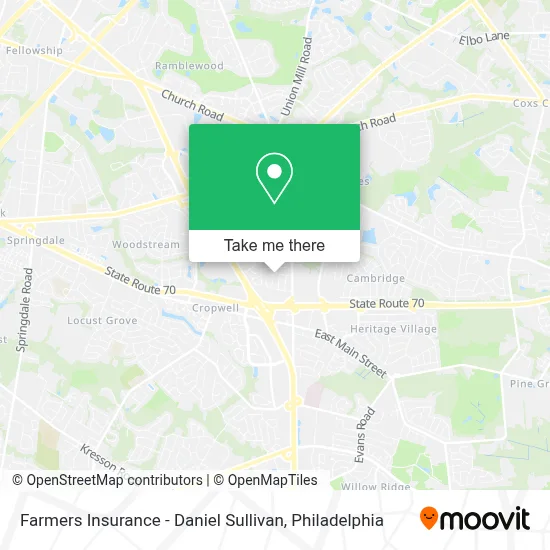 Farmers Insurance - Daniel Sullivan map