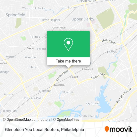 Glenolden You Local Roofers map