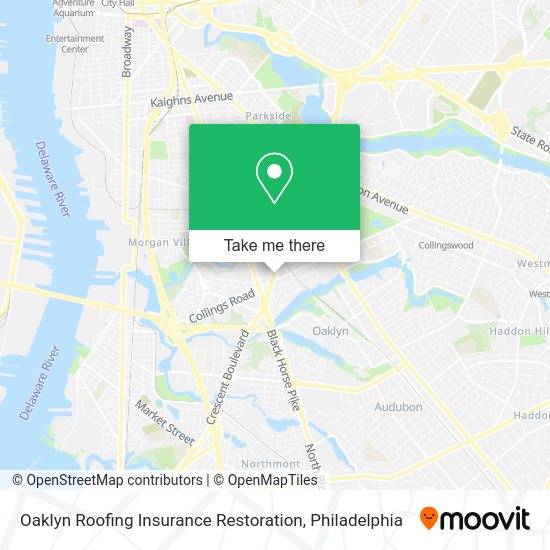 Oaklyn Roofing Insurance Restoration map
