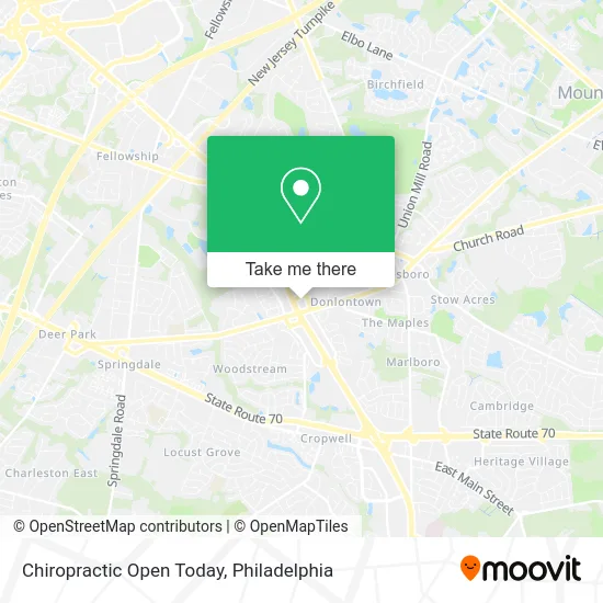 Chiropractic Open Today map