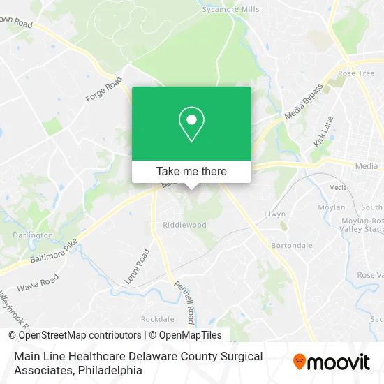 Main Line Healthcare Delaware County Surgical Associates map