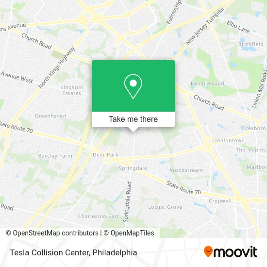 Tesla Collision Center map