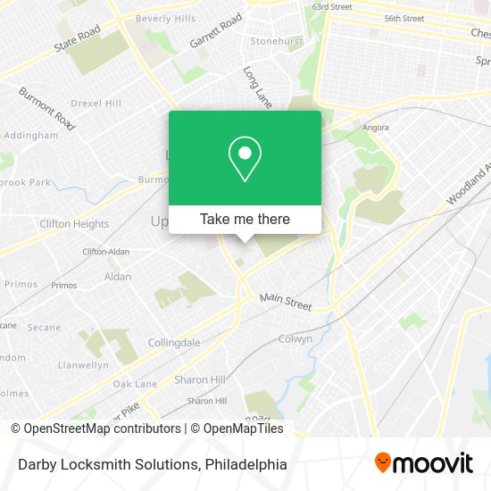 Darby Locksmith Solutions map