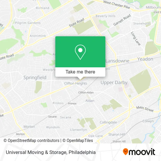 Universal Moving & Storage map