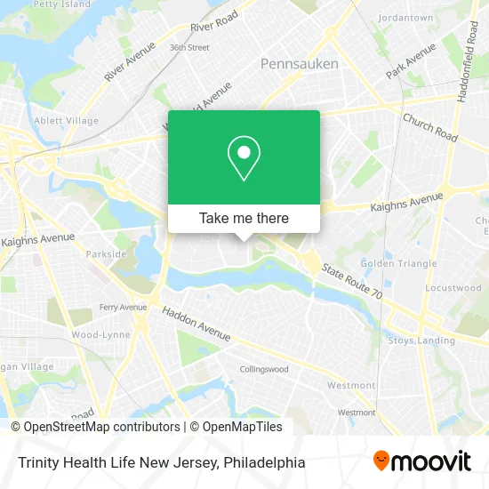 Trinity Health Life New Jersey map