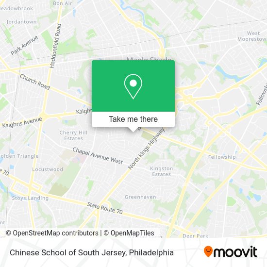 Chinese School of South Jersey map