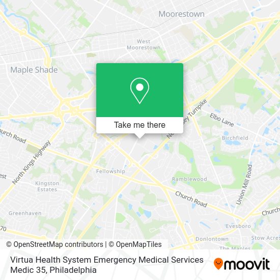 Virtua Health System Emergency Medical Services Medic 35 map