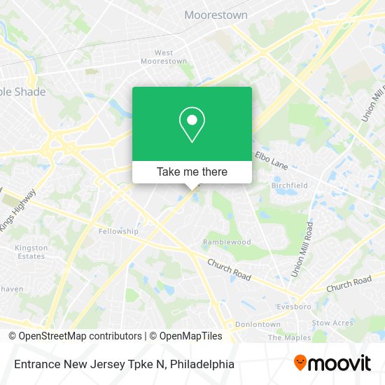 Entrance New Jersey Tpke N map