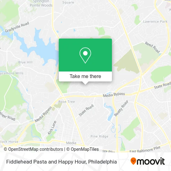 Fiddlehead Pasta and Happy Hour map