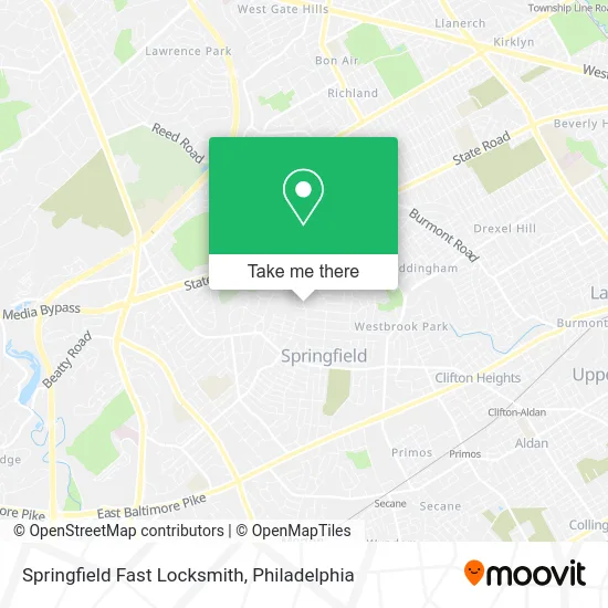 Springfield Fast Locksmith map