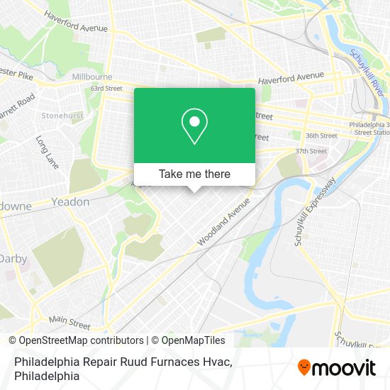 Philadelphia Repair Ruud Furnaces Hvac map