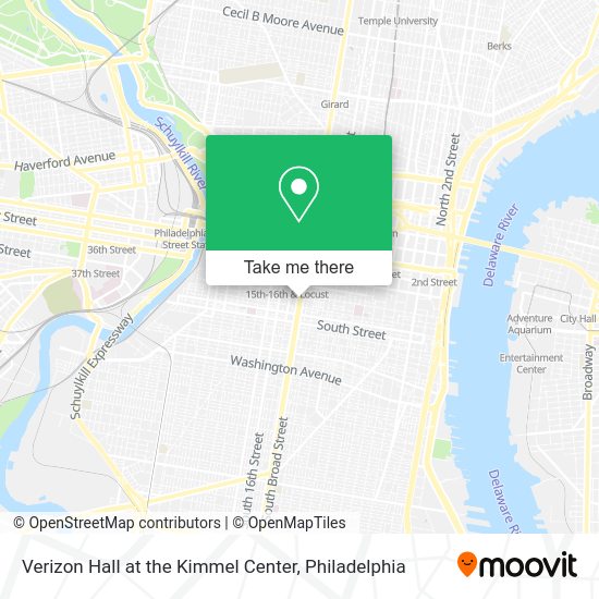 Verizon Hall at the Kimmel Center map