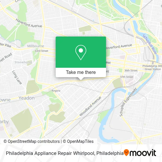 Philadelphia Appliance Repair Whirlpool map