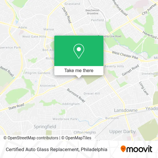 Certified Auto Glass Replacement map