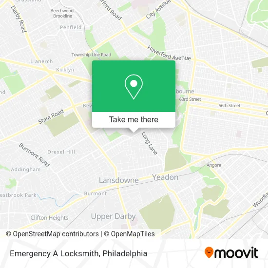 Emergency A Locksmith map