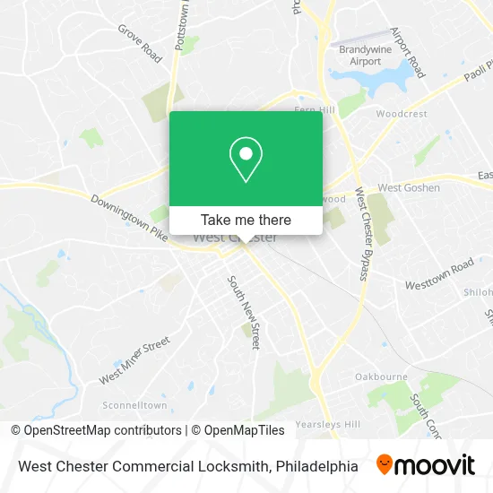 West Chester Commercial Locksmith map