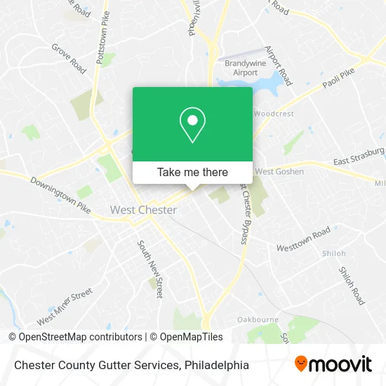 Chester County Gutter Services map