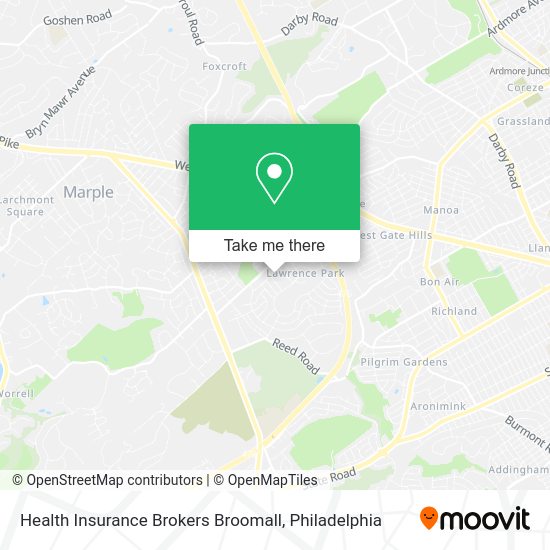 Mapa de Health Insurance Brokers Broomall