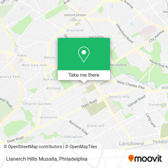 Llanerch Hills Musalla map