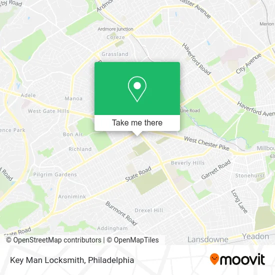 Key Man Locksmith map
