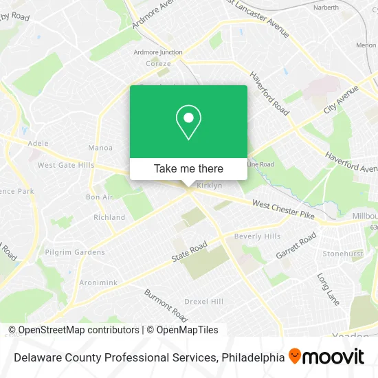 Delaware County Professional Services map