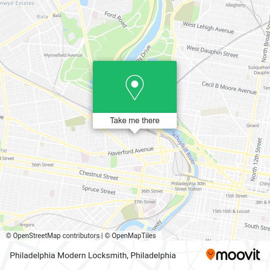 Mapa de Philadelphia Modern Locksmith