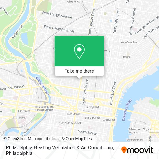 Philadelphia Heating Ventilation & Air Conditionin map