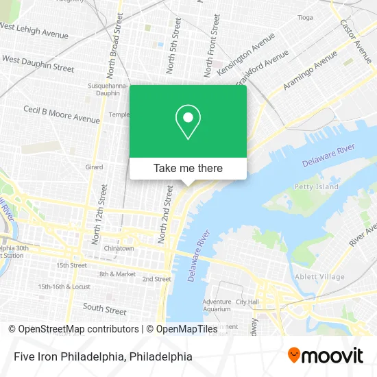 Five Iron Philadelphia map