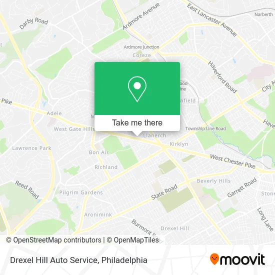 Drexel Hill Auto Service map