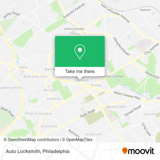 Auto Locksmith map